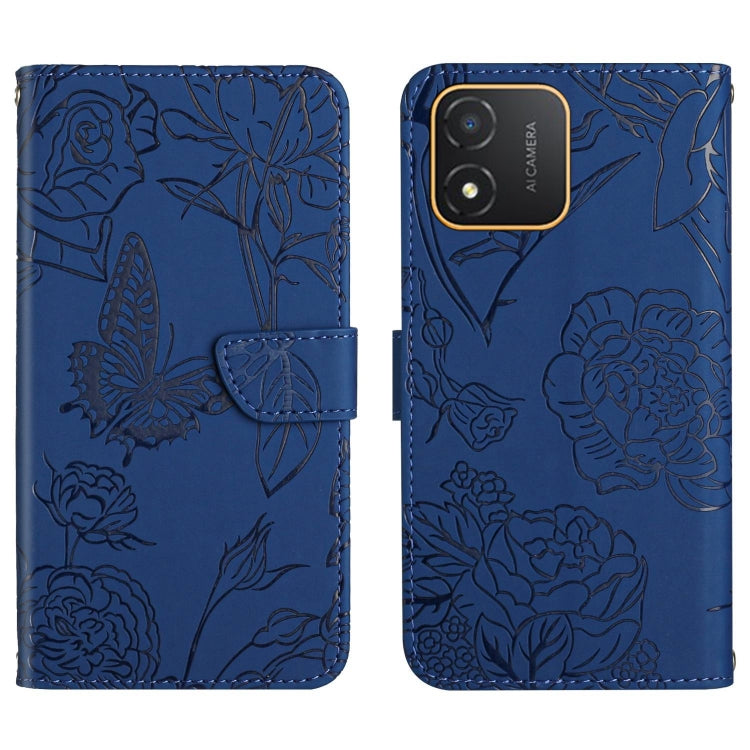 For Honor X5 4G HT03 Skin Feel Butterfly Embossed Flip Leather Phone Case