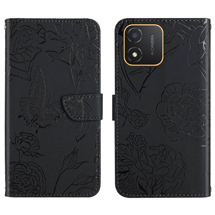 For Honor X5 4G HT03 Skin Feel Butterfly Embossed Flip Leather Phone Case