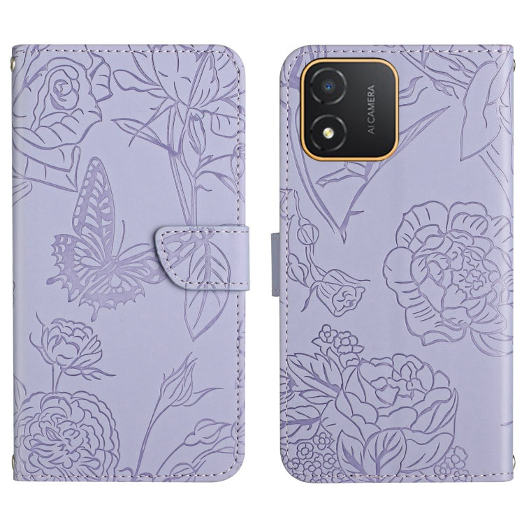 For Honor X5 4G HT03 Skin Feel Butterfly Embossed Flip Leather Phone Case