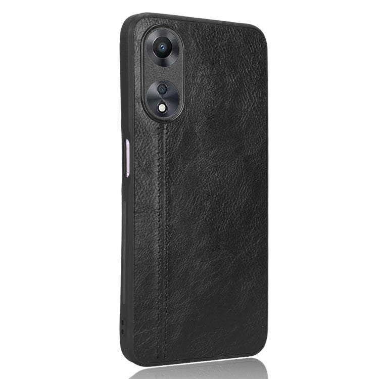 For OPPO A58 5G Sewing Cow Pattern Skin PC + PU + TPU Phone Case