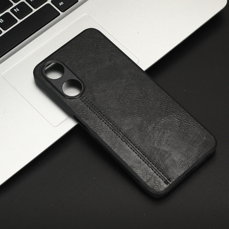 For OPPO A58 5G Sewing Cow Pattern Skin PC + PU + TPU Phone Case