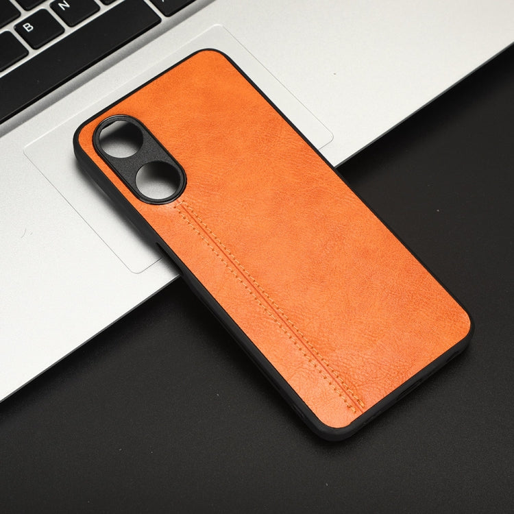 For OPPO A58 5G Sewing Cow Pattern Skin PC + PU + TPU Phone Case