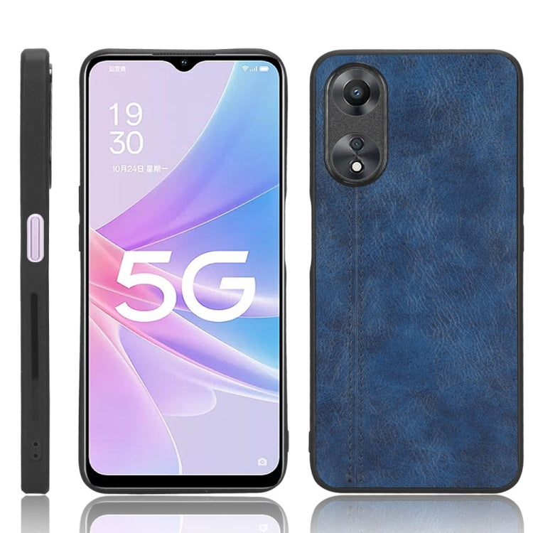 For OPPO A58 5G Sewing Cow Pattern Skin PC + PU + TPU Phone Case