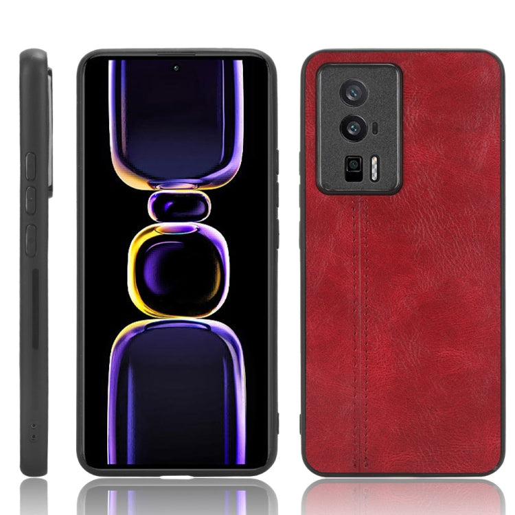 For Xiaomi Redmi K60 5G Sewing Cow Pattern Skin PC + PU + TPU Phone Case