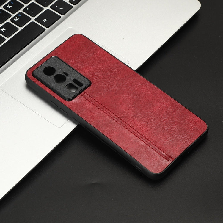 For Xiaomi Redmi K60 5G Sewing Cow Pattern Skin PC + PU + TPU Phone Case