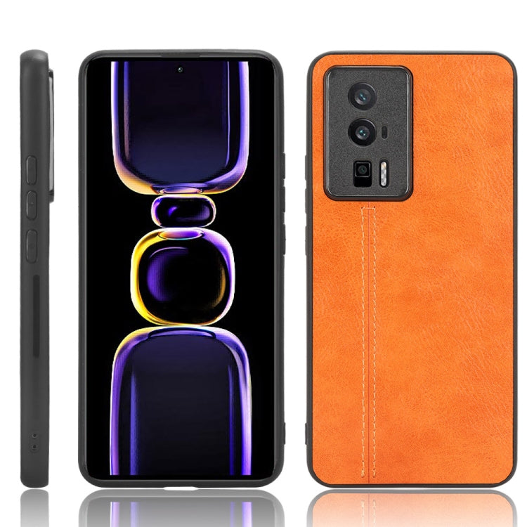 For Xiaomi Redmi K60 5G Sewing Cow Pattern Skin PC + PU + TPU Phone Case