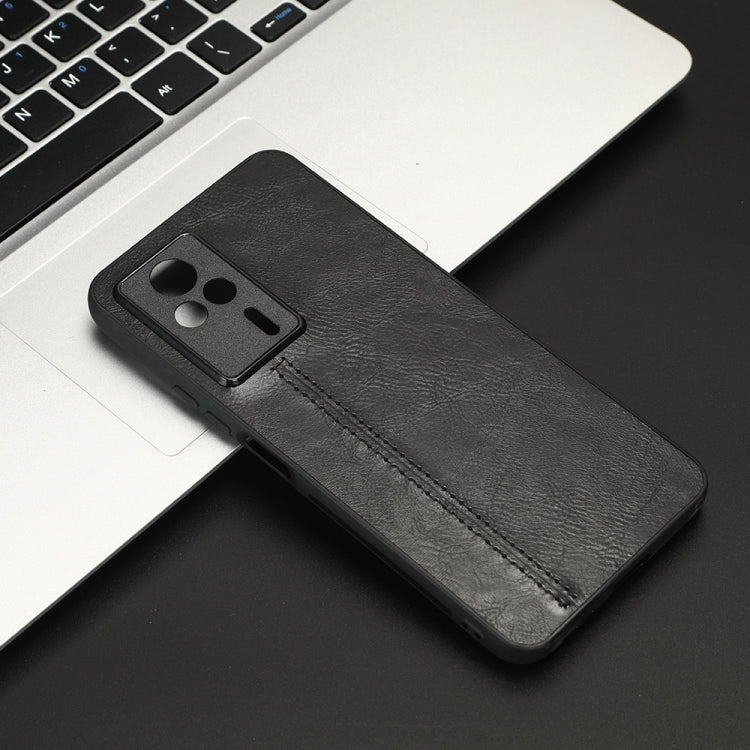 For Xiaomi Redmi K60E 5G Sewing Cow Pattern Skin PC + PU + TPU Phone Case