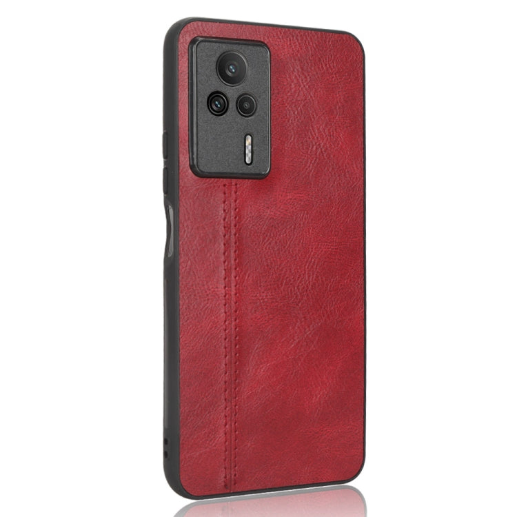 For Xiaomi Redmi K60E 5G Sewing Cow Pattern Skin PC + PU + TPU Phone Case