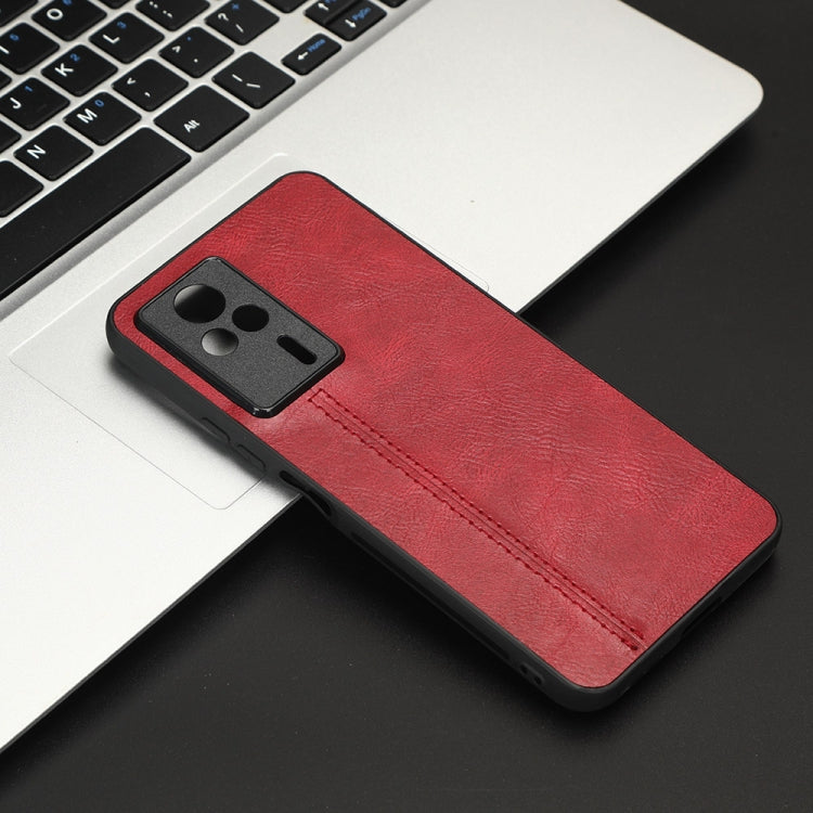 For Xiaomi Redmi K60E 5G Sewing Cow Pattern Skin PC + PU + TPU Phone Case