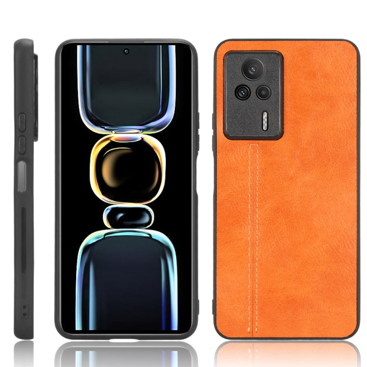 For Xiaomi Redmi K60E 5G Sewing Cow Pattern Skin PC + PU + TPU Phone Case