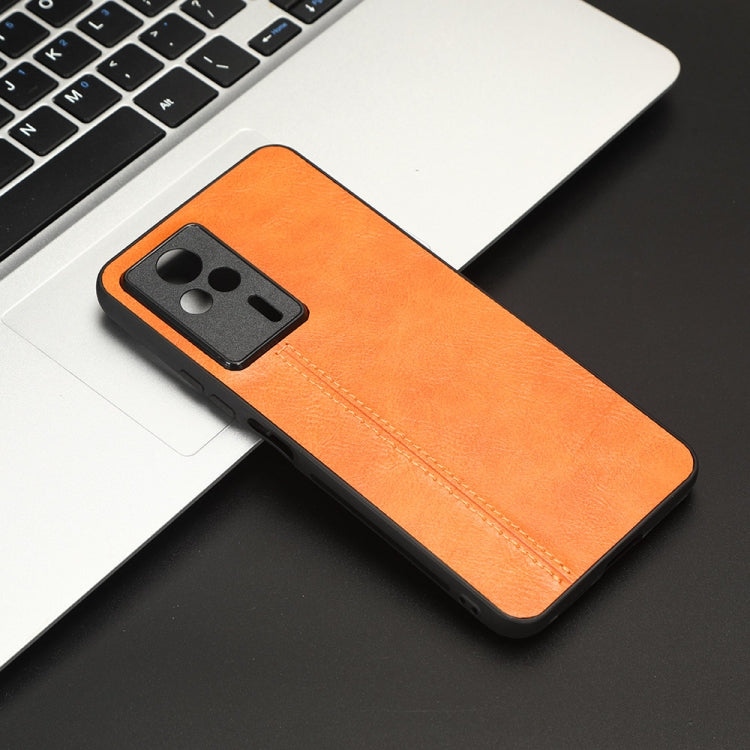 For Xiaomi Redmi K60E 5G Sewing Cow Pattern Skin PC + PU + TPU Phone Case