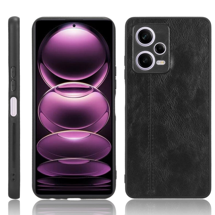 For Xiaomi Redmi Note 12 Pro+ 5G Sewing Cow Pattern Skin PC + PU + TPU Phone Case
