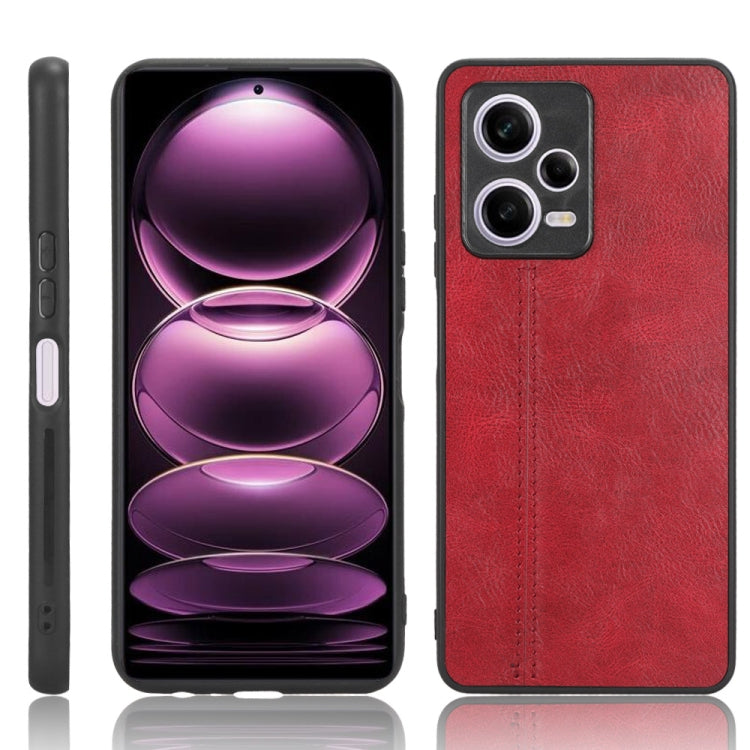 For Xiaomi Redmi Note 12 Pro+ 5G Sewing Cow Pattern Skin PC + PU + TPU Phone Case