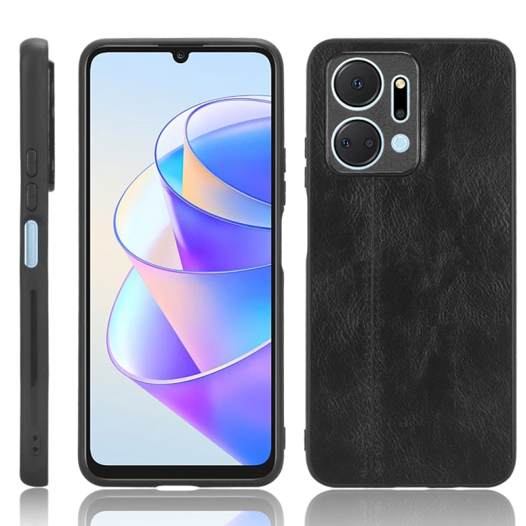 For Honor X7a Sewing Cow Pattern Skin PC + PU + TPU Phone Case