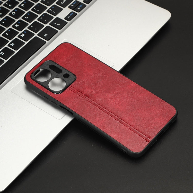 For Honor X7a Sewing Cow Pattern Skin PC + PU + TPU Phone Case