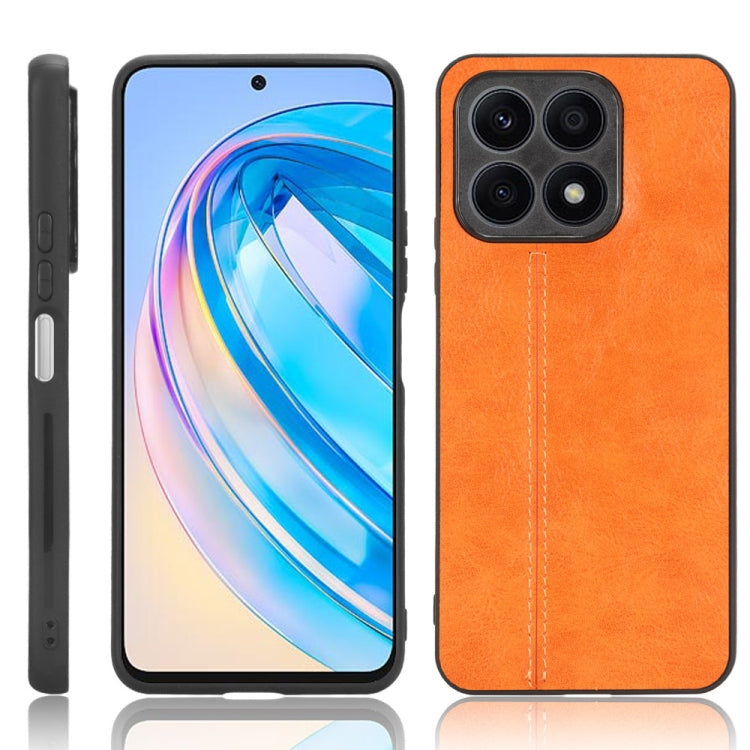 For Honor X8a Sewing Cow Pattern Skin PC + PU + TPU Phone Case