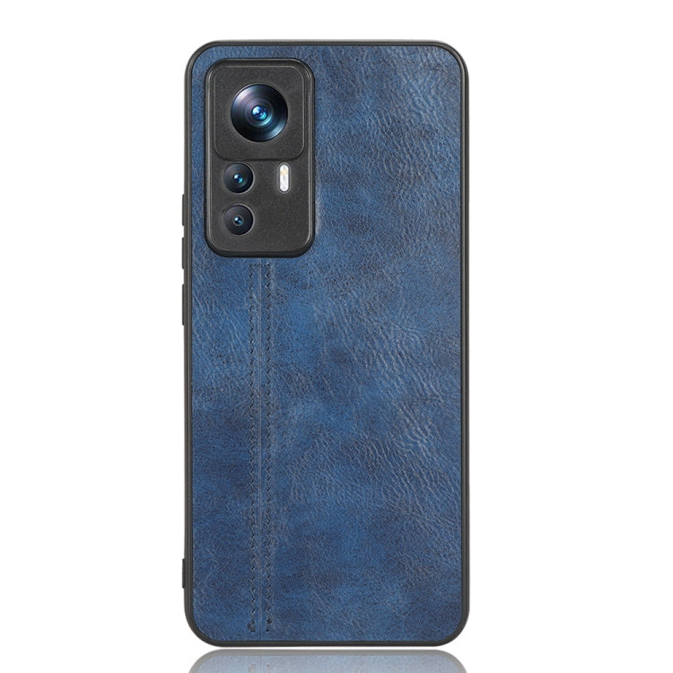 For Xiaomi 12T Pro Sewing Cow Pattern Skin PC + PU + TPU Phone Case