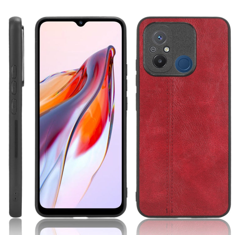 Sewing Cow Pattern Skin PC + PU + TPU Phone Case For Xiaomi Poco C55/Redmi 12C/Redmi 11A 4G