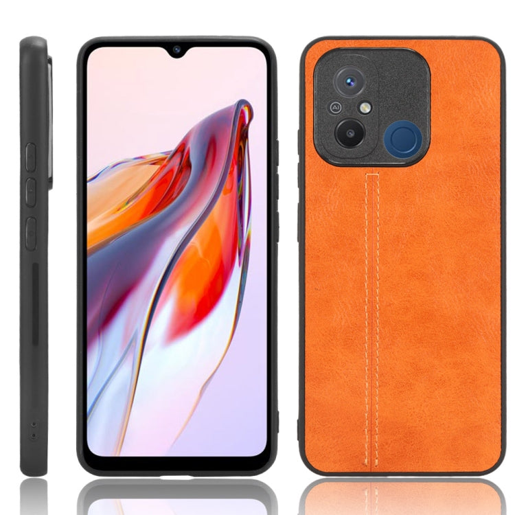 Sewing Cow Pattern Skin PC + PU + TPU Phone Case For Xiaomi Poco C55/Redmi 12C/Redmi 11A 4G