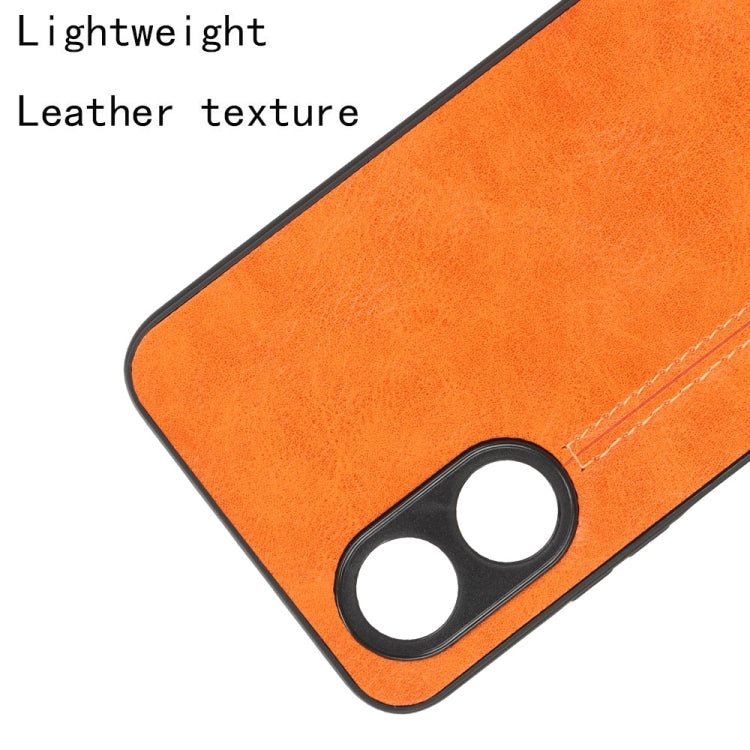 For OPPO A17 Sewing Cow Pattern Skin PC + PU + TPU Phone Case