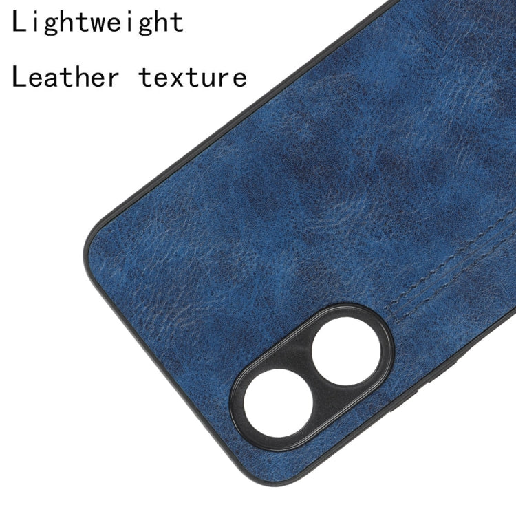 For OPPO A17 Sewing Cow Pattern Skin PC + PU + TPU Phone Case