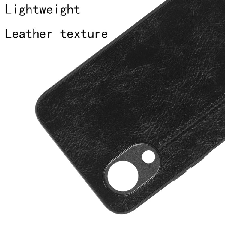 For OPPO A17k Sewing Cow Pattern Skin PC + PU + TPU Phone Case