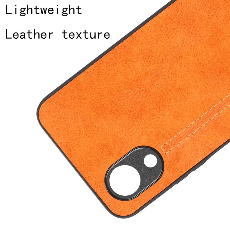 For OPPO A17k Sewing Cow Pattern Skin PC + PU + TPU Phone Case