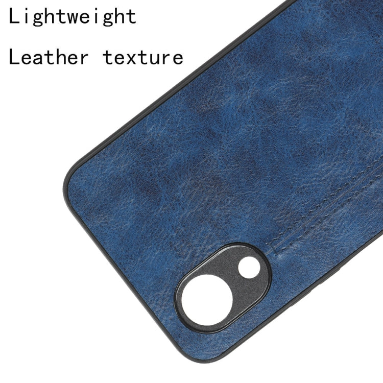 For OPPO A17k Sewing Cow Pattern Skin PC + PU + TPU Phone Case