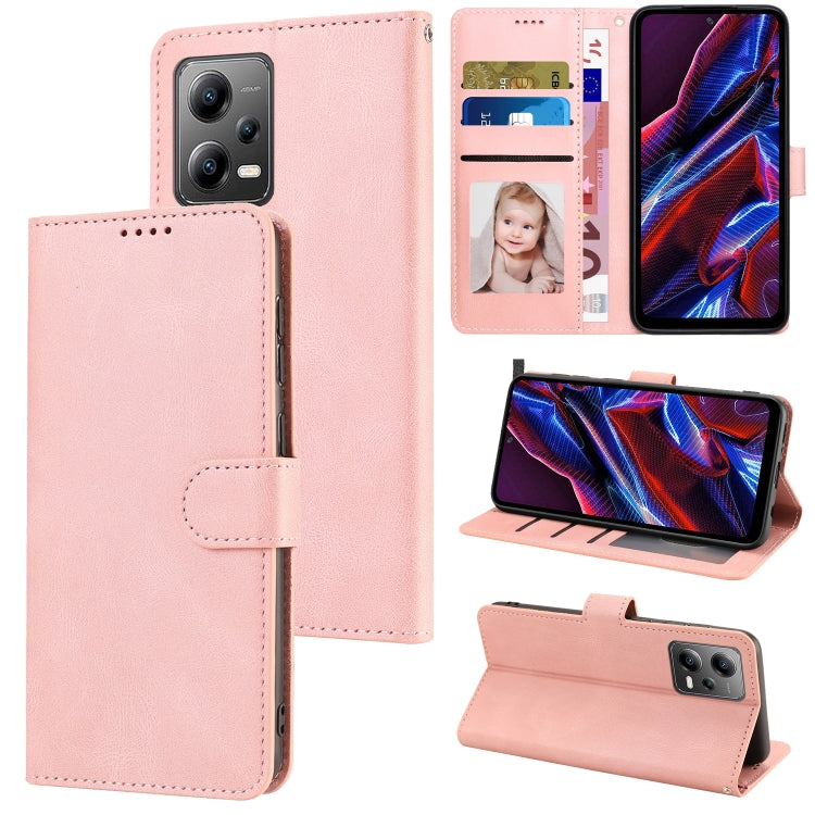 For Xiaomi Redmi Note 12 / Poco X5 Fantasy Skin-feel Calfskin Texture Leather Phone Case
