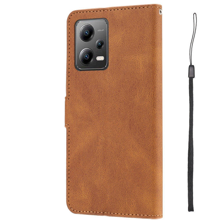 For Xiaomi Redmi Note 12 / Poco X5 Fantasy Skin-feel Calfskin Texture Leather Phone Case
