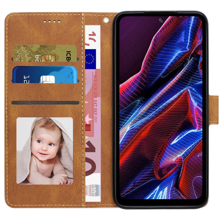 For Xiaomi Redmi Note 12 / Poco X5 Fantasy Skin-feel Calfskin Texture Leather Phone Case