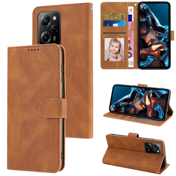 Fantasy Skin-feel Calfskin Texture Leather Phone Case for Xiaomi Redmi Note 12 Pro 5G/12 Pro Speed / Poco X5 Pro