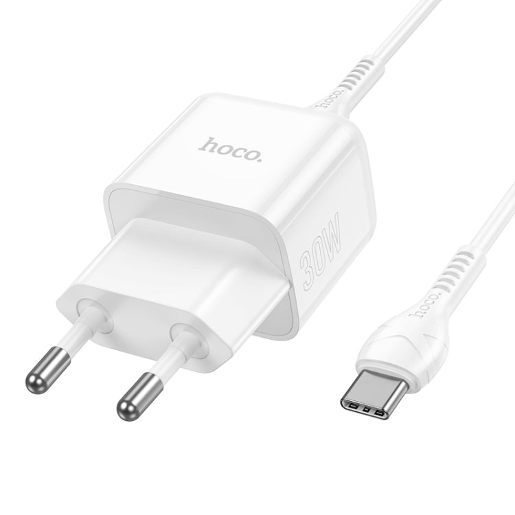 hoco N32 PD 30W Single Port USB-C/Type-C Charger with USB-C/Type-C to USB-C/Type-C Cable Set, EU Plug