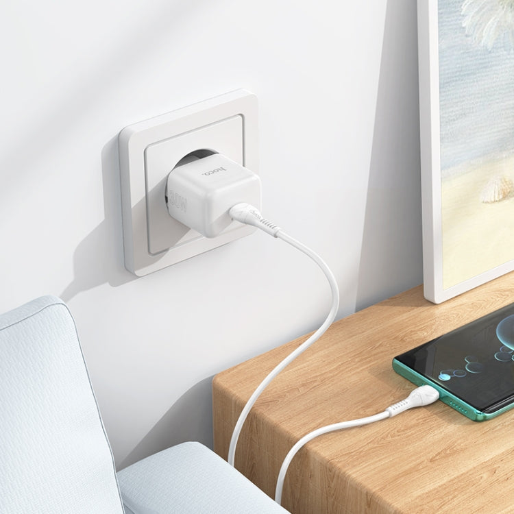 hoco N32 PD 30W Single Port USB-C/Type-C Charger with USB-C/Type-C to USB-C/Type-C Cable Set, EU Plug