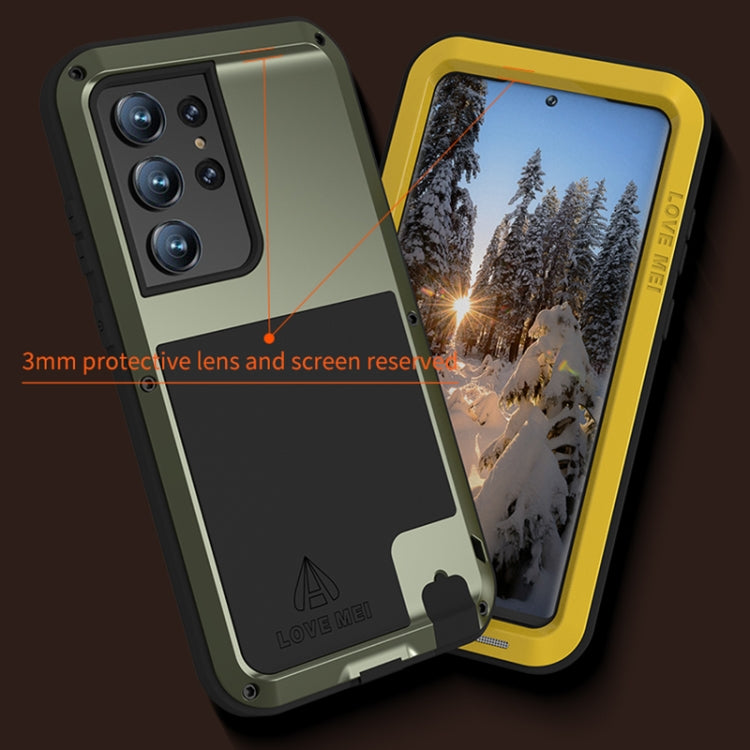 For Samsung Galaxy S23 Ultra 5G LOVE MEI Metal Shockproof Life Waterproof Dustproof Phone Case