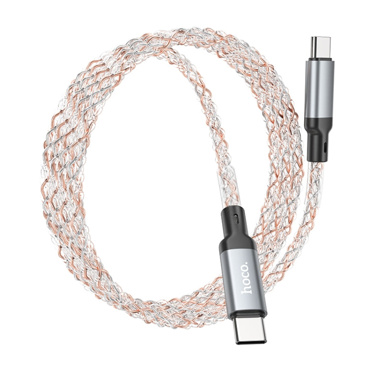hoco U112 60W USB-C/Type-C to USB-C/Type-C Luminous Fast Charging Data Cable, Length: 1m(Grey)