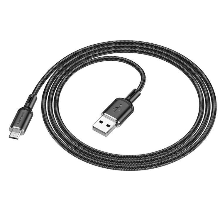 Borofone BX90 USB to Micro USB Cyber 2.4A Charging Data Cable, Length:1m