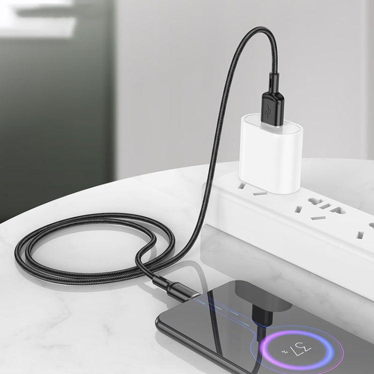 Borofone BX90 USB to Micro USB Cyber 2.4A Charging Data Cable, Length:1m