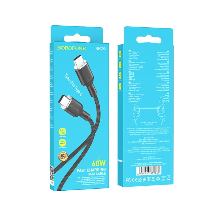 Borofone BX90 Type-C to Type-C Cyber 60W Charging Data Cable, Length:1m