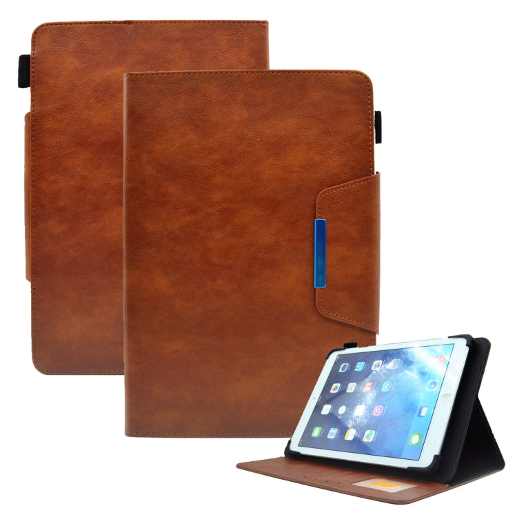 For 7 inch Suede Cross Texture Magnetic Clasp Leather Tablet Case