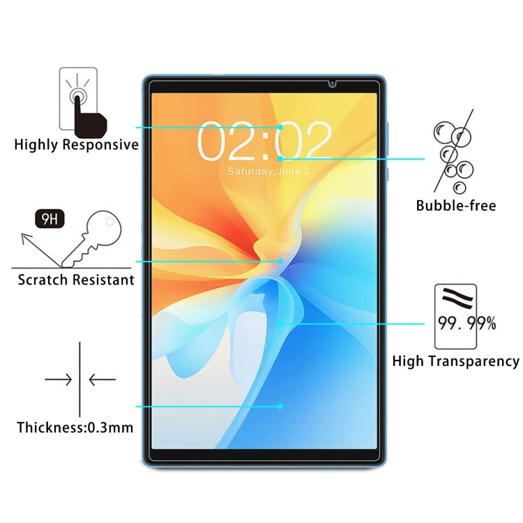 For Teclast P25T / P26T 2pcs 0.3mm 9H Explosion-proof Tempered Tablet Glass Film