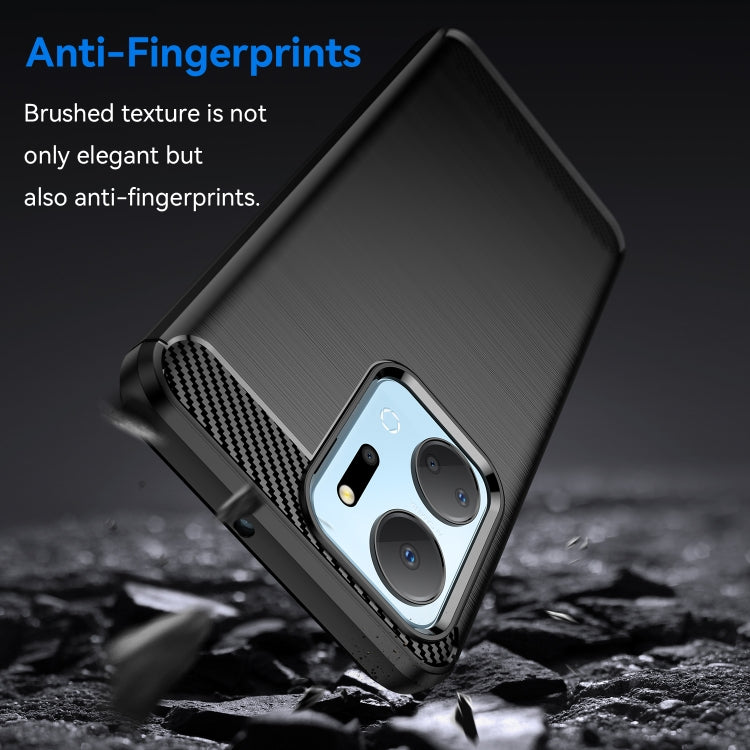 For Honor Play 40 Plus Brushed Texture Carbon Fiber TPU Phone Case