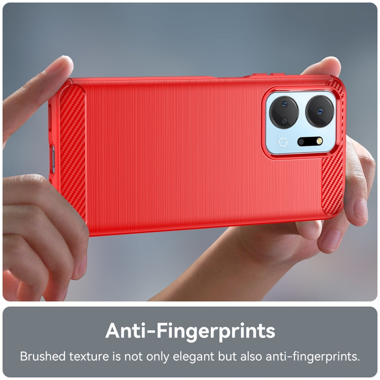 For Honor Play 40 Plus Brushed Texture Carbon Fiber TPU Phone Case