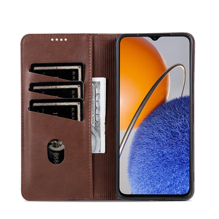 For Huawei nova Y61 AZNS Magnetic Calf Texture Flip Leather Phone Case