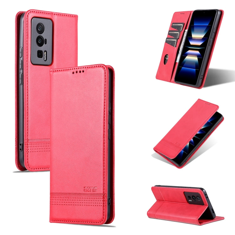 For Xiaomi Redmi K60 / K60 Pro AZNS Magnetic Calf Texture Flip Leather Phone Case