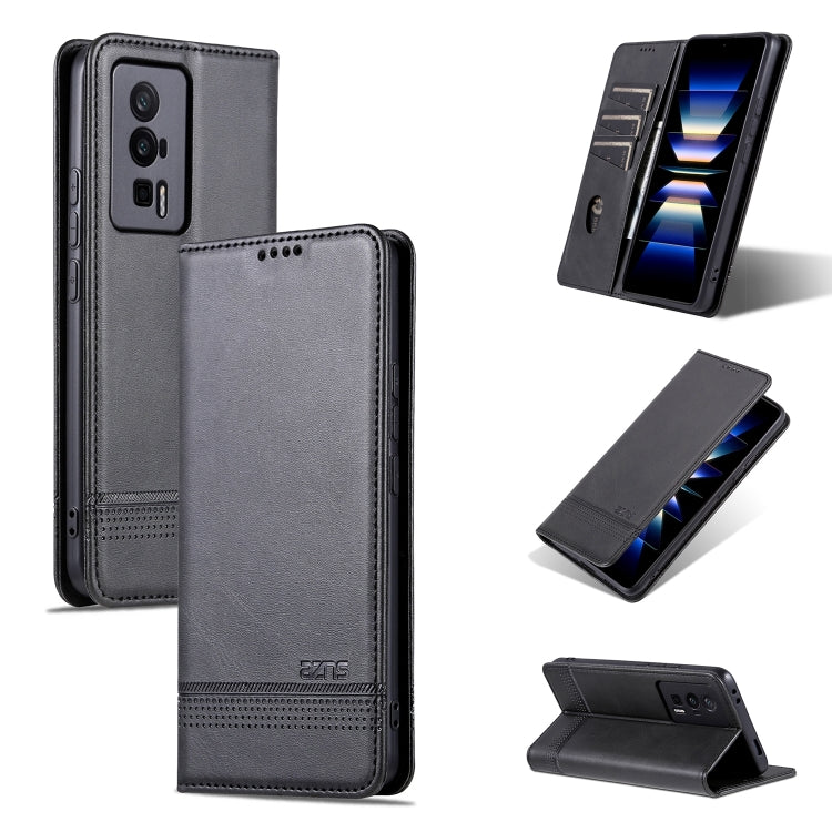 For Xiaomi Redmi K60 / K60 Pro AZNS Magnetic Calf Texture Flip Leather Phone Case