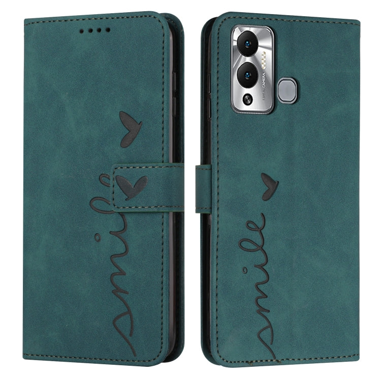 For Infinix Hot 20 Play Skin Feel Heart Embossed Leather Phone Case