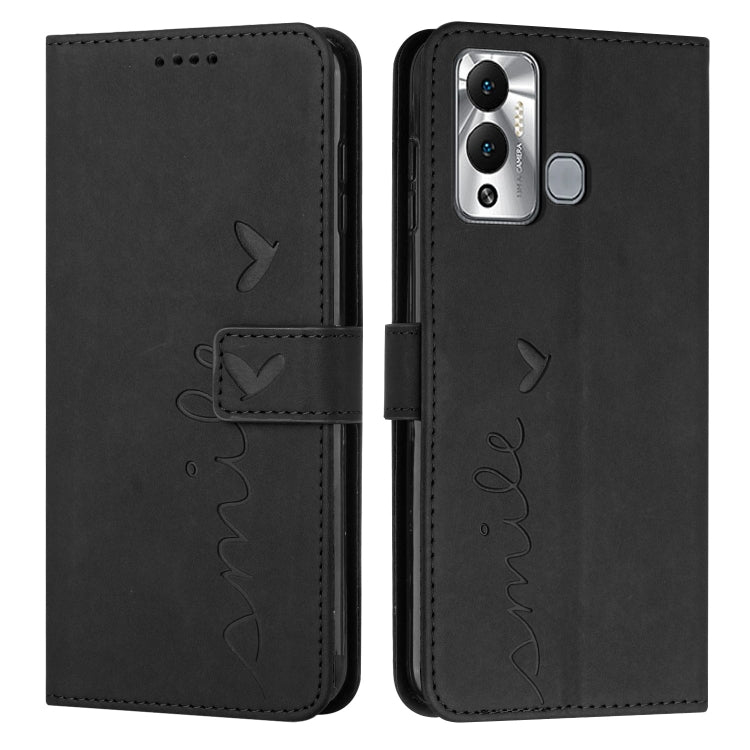 For Infinix Hot 20 Play Skin Feel Heart Embossed Leather Phone Case