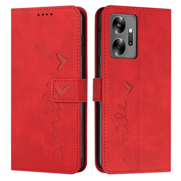 For Infinix Zero 20 Skin Feel Heart Embossed Leather Phone Case