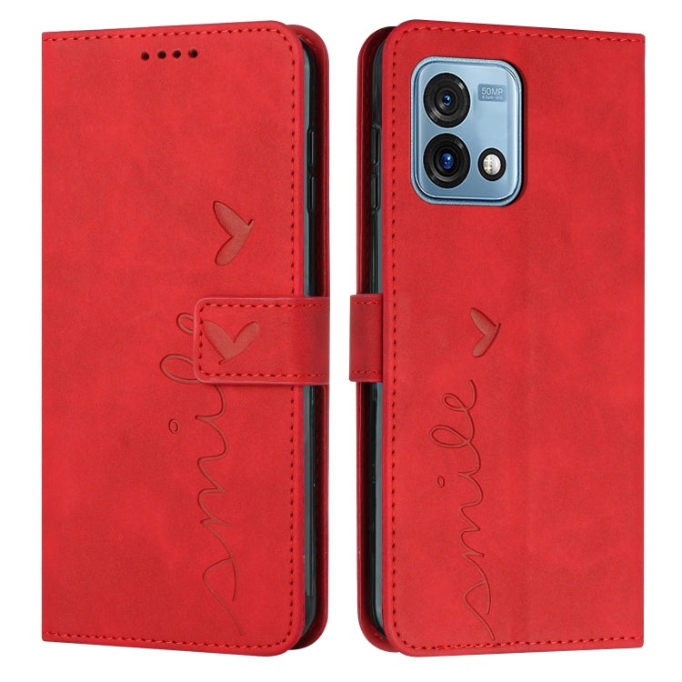 For Motorola Moto G Stylus 5G 2023 Skin Feel Heart Embossed Leather Phone Case